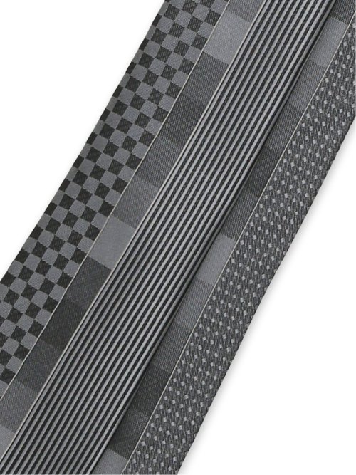 シルク混 パネル柄 ナロータイ 7.5cm幅