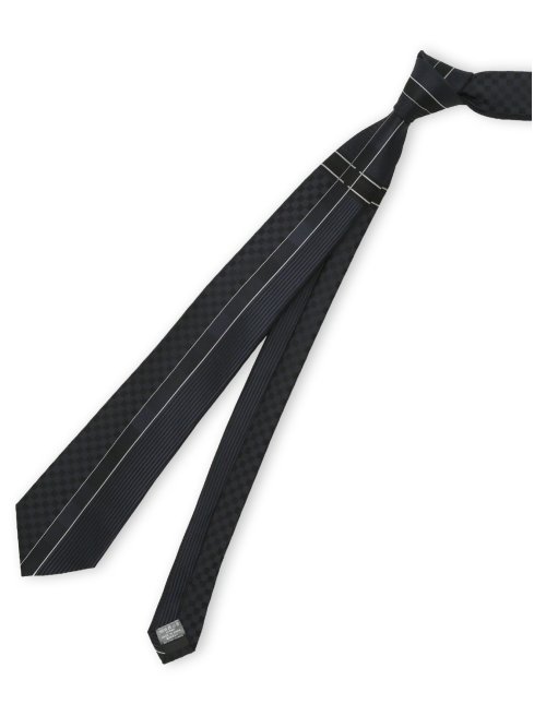 シルク混 パネル柄 ナロータイ 7.5cm幅