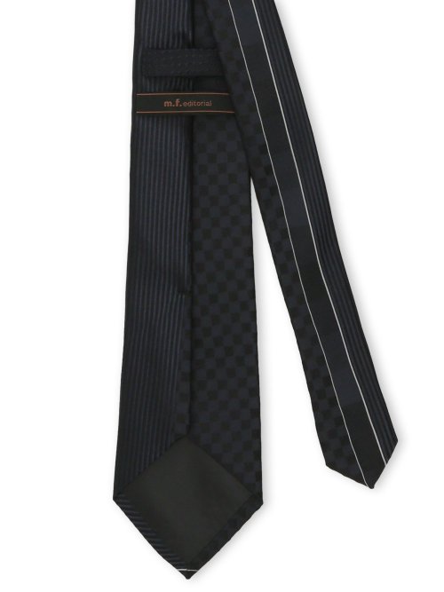 シルク混 パネル柄 ナロータイ 7.5cm幅