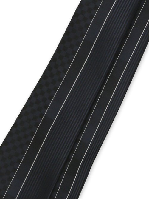 シルク混 パネル柄 ナロータイ 7.5cm幅