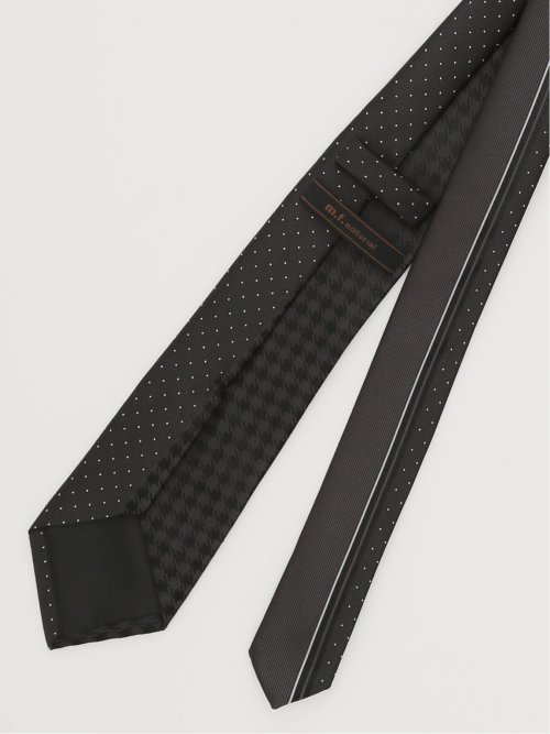 シルク混 パネル柄 レギュラータイ 7.5cm幅