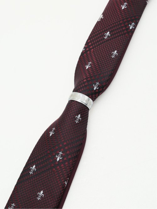 シルク混 リング付きナロータイ 5cm幅