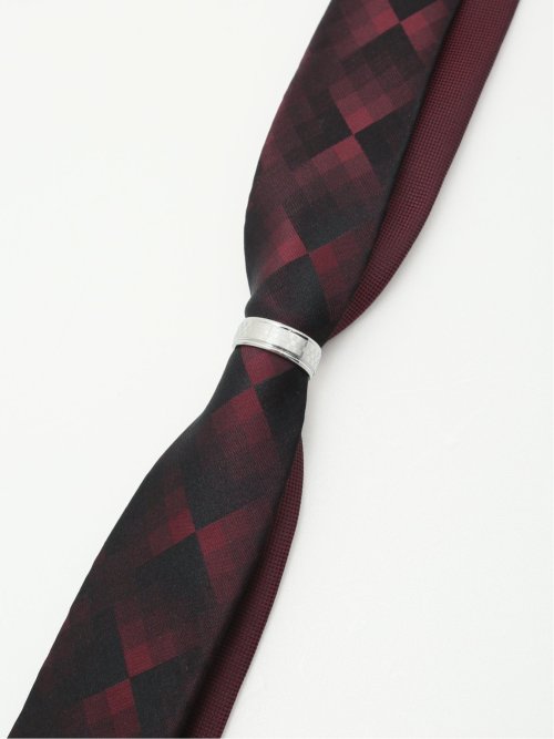 シルク混 リング付きナロータイ 5cm幅