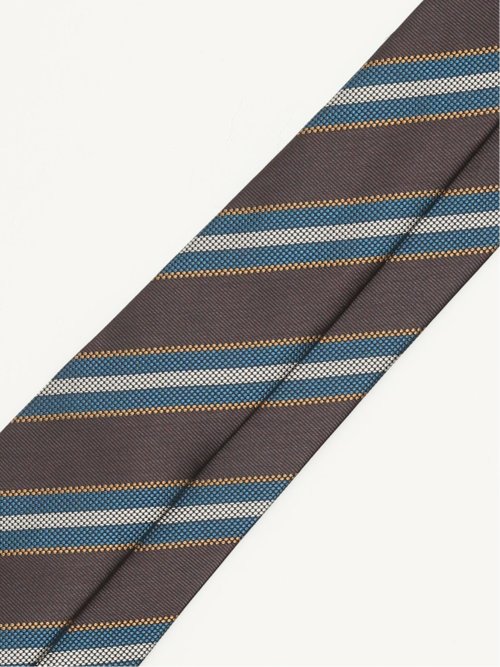 セッテピエゲ シルクストライプ柄 レギュラータイ 8cm幅