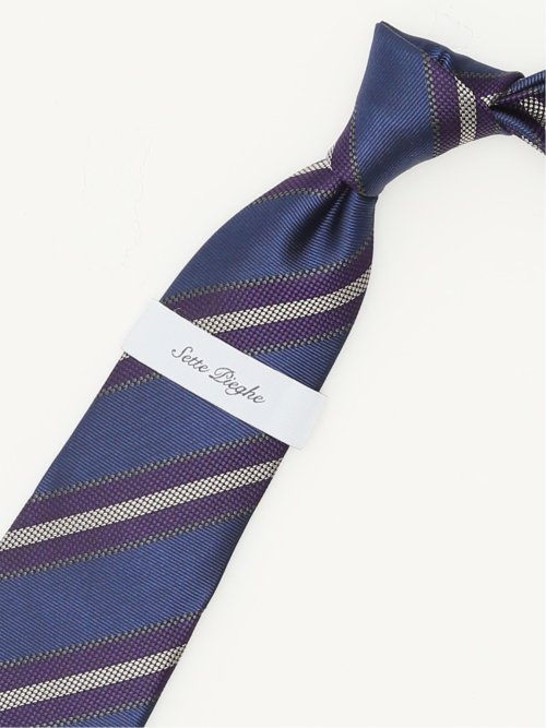 セッテピエゲ シルクストライプ柄 レギュラータイ 8cm幅