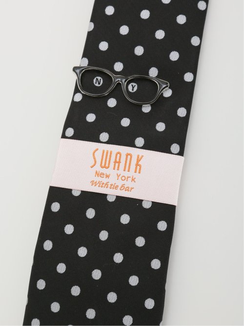 スワンク/SWANK シルク混 ネクタイ＆タイバーセット