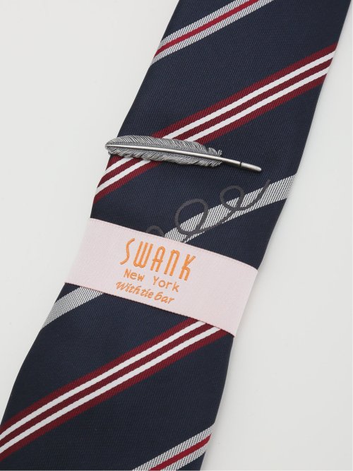 スワンク/SWANK シルク混 ネクタイ＆タイバーセット