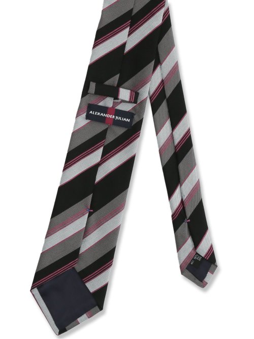 イタリア製 シルク混ストライプ柄 レギュラータイ 8.0cm幅