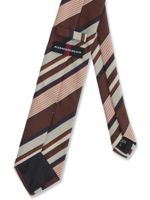 イタリア製 シルク混ストライプ柄 レギュラータイ 8.0cm幅