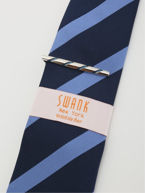 スワンク/SWANK シルク混 ネクタイ＆タイバーセット