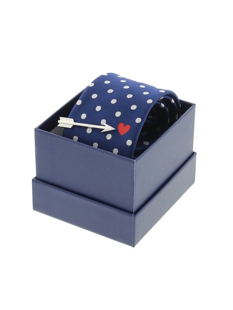 ネクタイ タイバーセット 弓矢ハートドット Other 75紺 ネクタイ Taka Q Online Shop タカキューオンラインショップ 公式通販