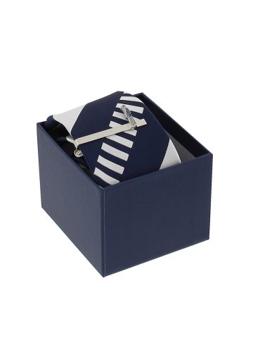 ネクタイ＆タイバーセット ダッパーマンストライプ