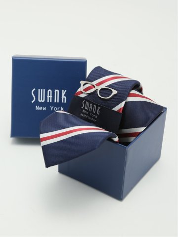 スワンク/SWANK ネクタイ＆タイバーセット