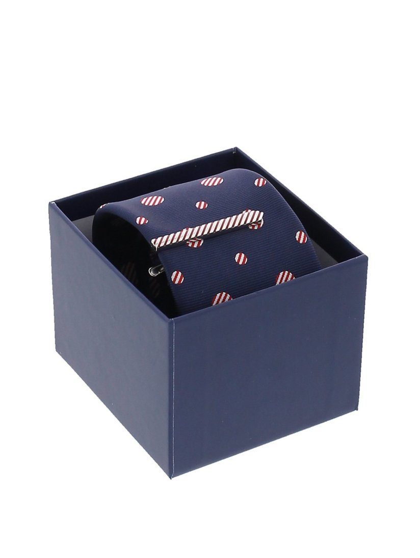 ネクタイ タイバーセット ミニネクタイ ストライプドット Other 75紺 ネクタイ Taka Q Online Shop タカキューオンラインショップ 公式通販