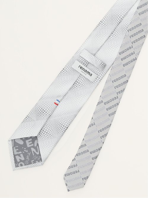 シルク パネル柄 ナロータイ 7.0cm幅