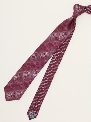 シルク パネル柄 ナロータイ 7.0cm幅