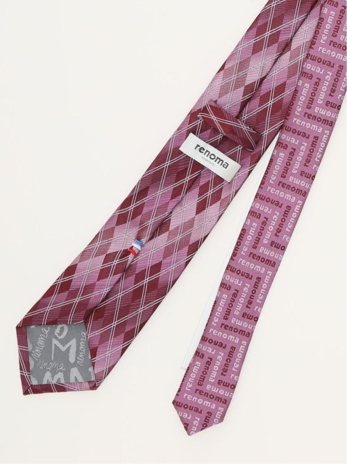 シルク パネル柄 ナロータイ 7.0cm幅