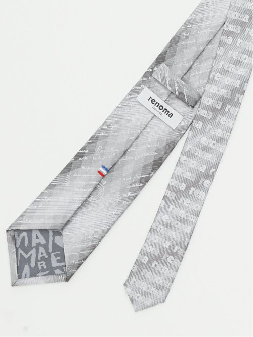 シルク パネル柄 ナロータイ 7.0cm幅