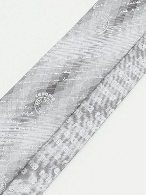 シルク パネル柄 ナロータイ 7.0cm幅