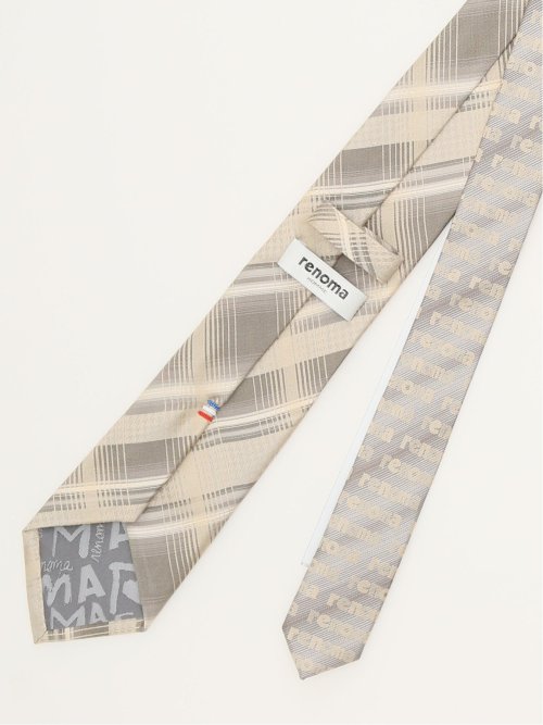 シルク パネル柄 ナロータイ 7.0cm幅