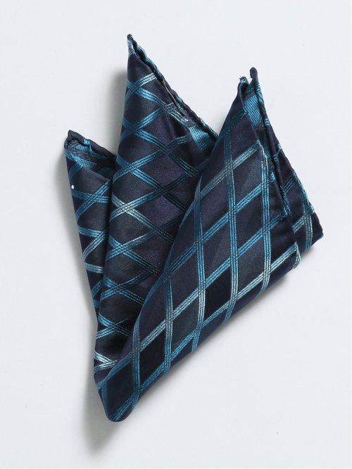 シルク パネル柄 ナロータイ&チーフセット