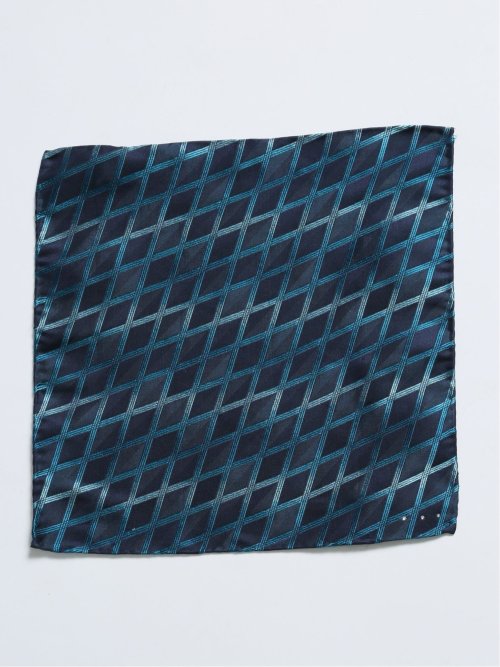 シルク パネル柄 ナロータイ&チーフセット