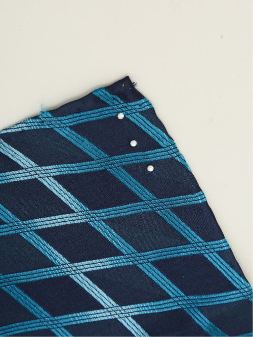 シルク パネル柄 ナロータイ&チーフセット