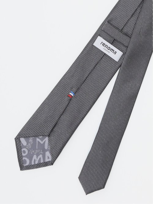 シルク混 パネル柄 ナロータイ 6.5cm幅