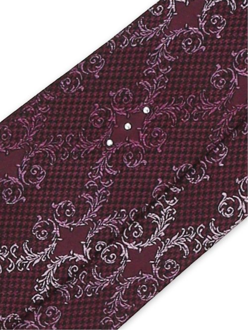 シルク ラインストーン付き ナロータイ 7.0cm幅