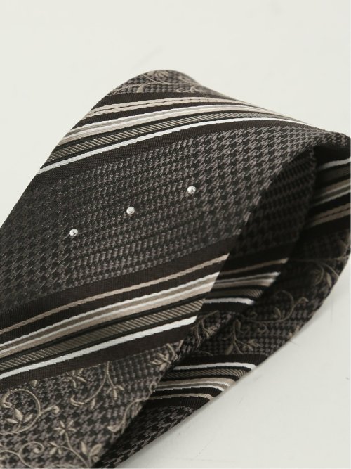 シルク ラインストーン付き ナロータイ 7.0cm幅