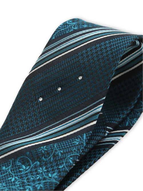 シルク ラインストーン付き ナロータイ 7.0cm幅