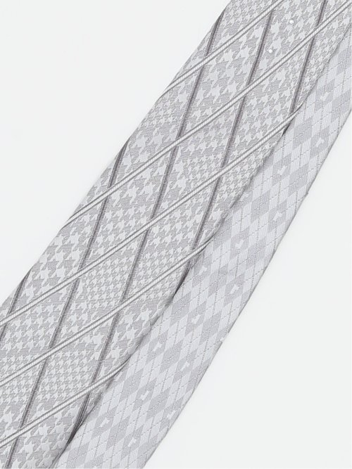 シルク パネル柄 ナロータイ 7.0cm幅