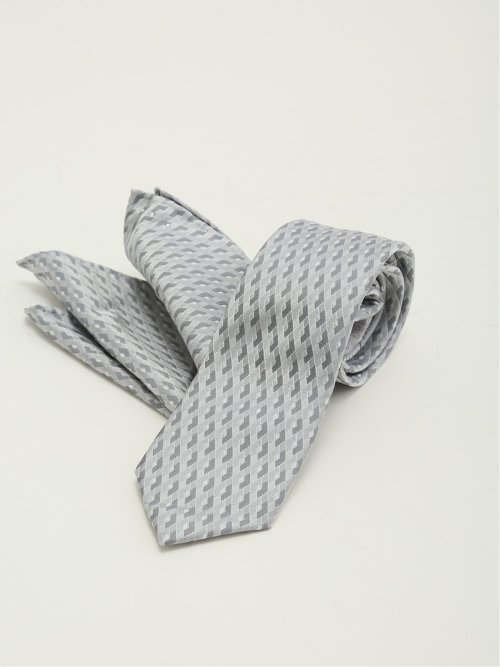 シルク ラインストーン付き ナロータイ&チーフセット