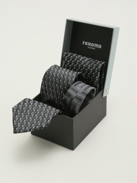 シルク ラインストーン付き ナロータイ&チーフセット