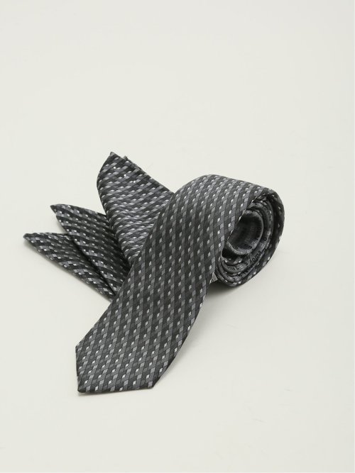 シルク ラインストーン付き ナロータイ&チーフセット