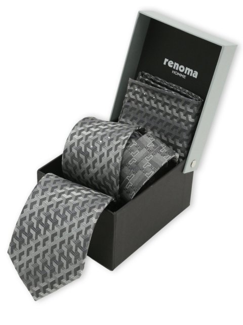 シルク ラインストーン付き ナロータイ&チーフセット