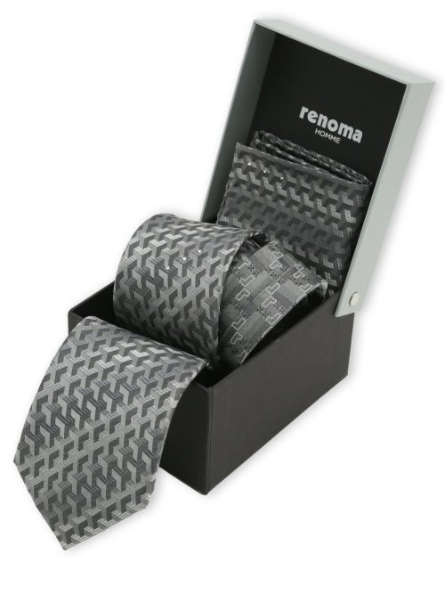 シルク ラインストーン付き ナロータイ&チーフセット