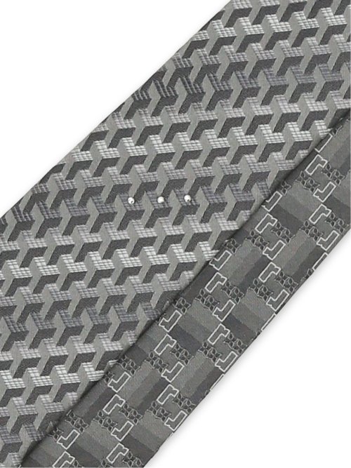 シルク ラインストーン付き ナロータイ&チーフセット