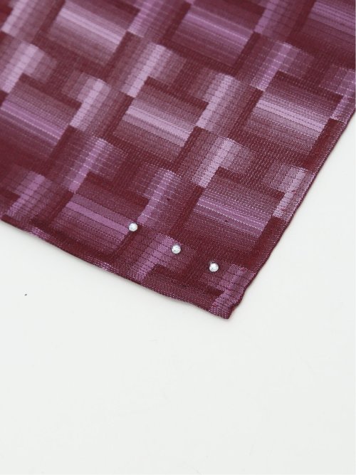 シルク パネル柄 ナロータイ&チーフセット