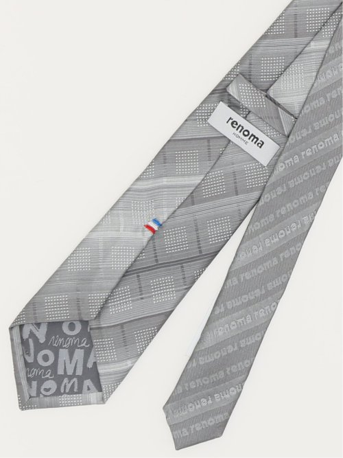 シルク パネル柄 ナロータイ 7.0cm幅