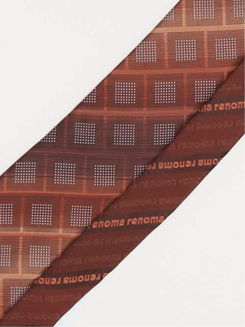 シルク パネル柄 ナロータイ 7.0cm幅