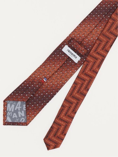 シルク パネル柄 ナロータイ 7.0cm幅