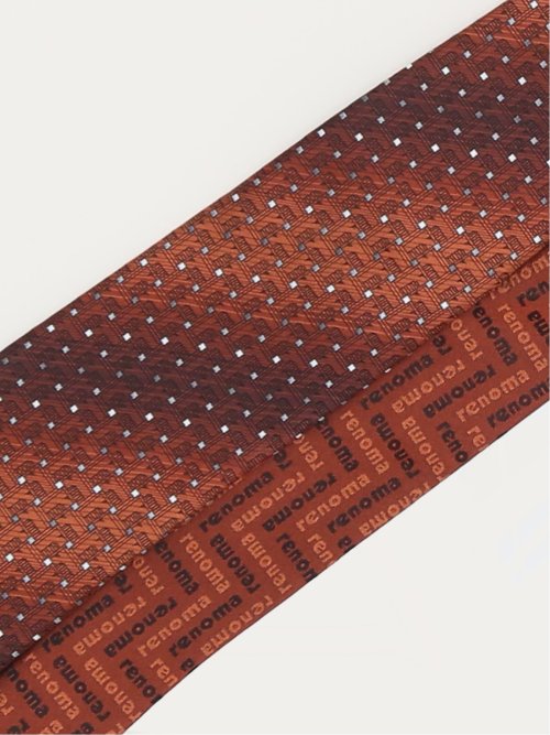 シルク パネル柄 ナロータイ 7.0cm幅