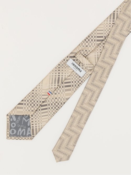 シルク パネル柄 ナロータイ 7.0cm幅