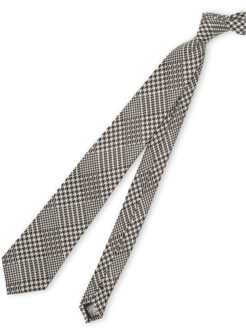 シルク混 チェック柄 レギュラータイ 8.0cm幅