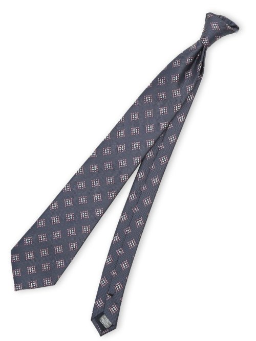 シルク混 小紋柄 レギュラータイ 8.0cm幅(Other 06グレー): ネクタイ