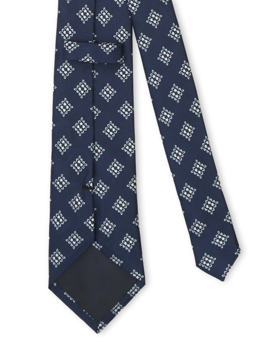 シルク混 小紋柄 レギュラータイ 8.0cm幅