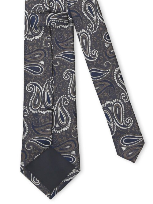 シルク混 ペイズリー柄 レギュラータイ 8.0cm幅