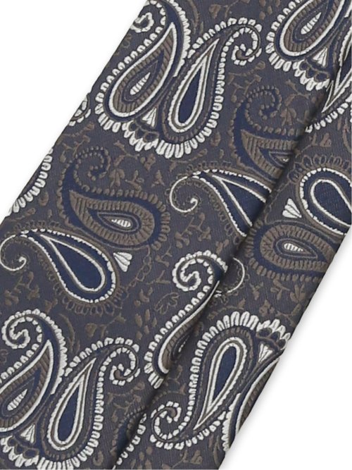 シルク混 ペイズリー柄 レギュラータイ 8.0cm幅