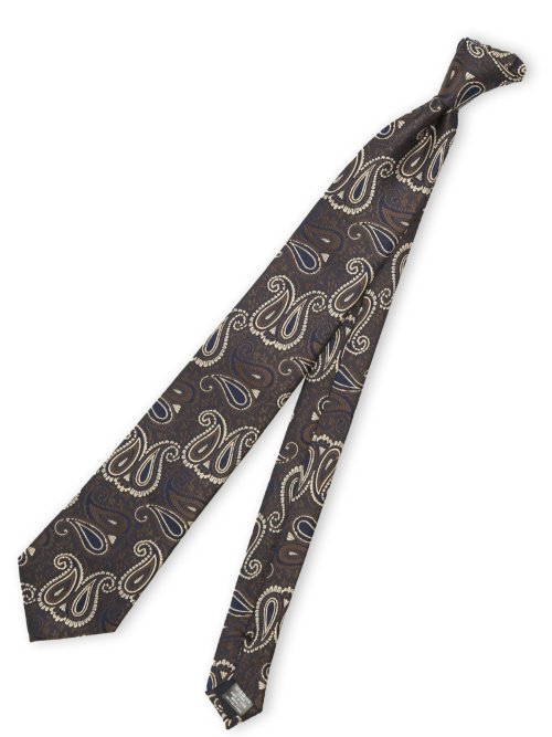 シルク混 ペイズリー柄 レギュラータイ 8.0cm幅